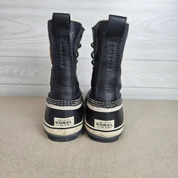 Sorel Black Fossil Boots Womens Size 7 NL1717-010 Waterproof Winter Snow Lined - Picture 5 of 10